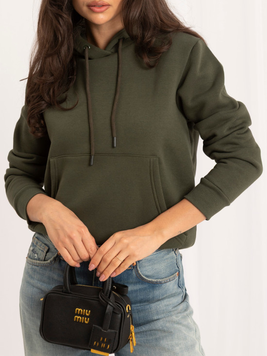 Khaki damska bluza z kapturem RUE PARIS