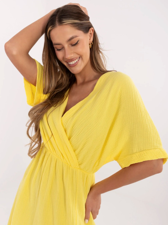 Żółta rozkloszowana sukienka