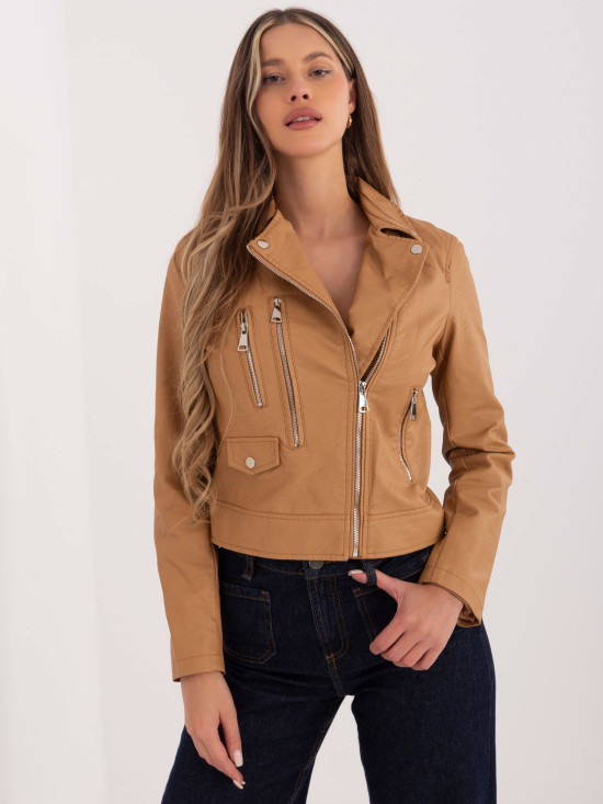 Camelowa damska ramoneska