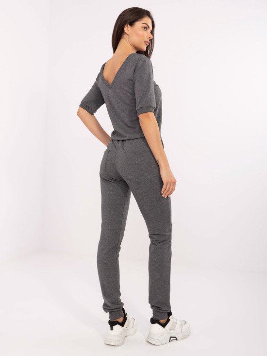 Ciemnoszary melanżowy kombinezon damski
