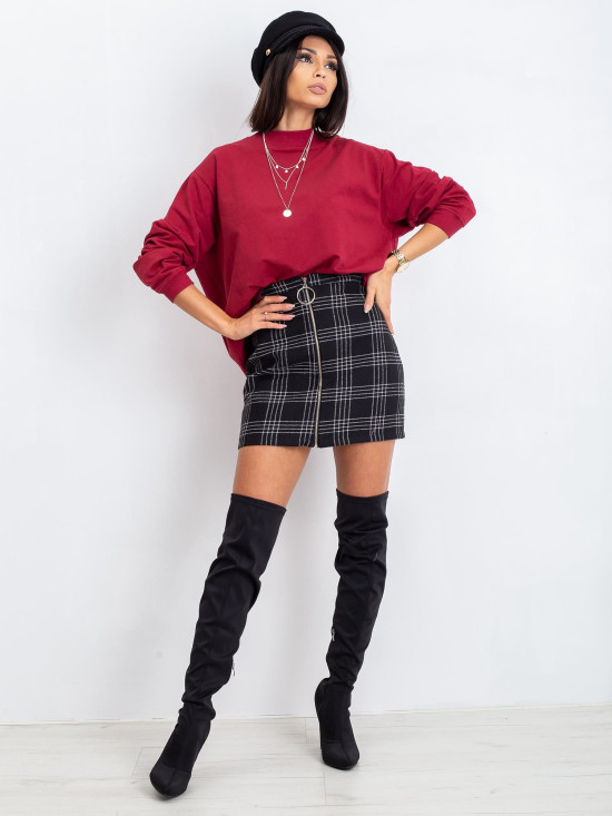 Bordowa bawełniana basic bluza