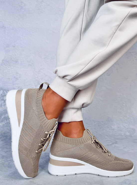 Buty sportowe na koturnie KHAKI