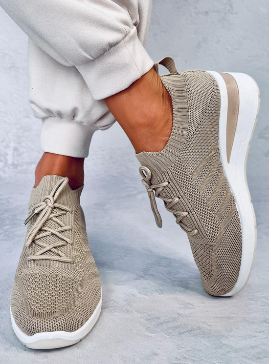 Buty sportowe na koturnie KHAKI