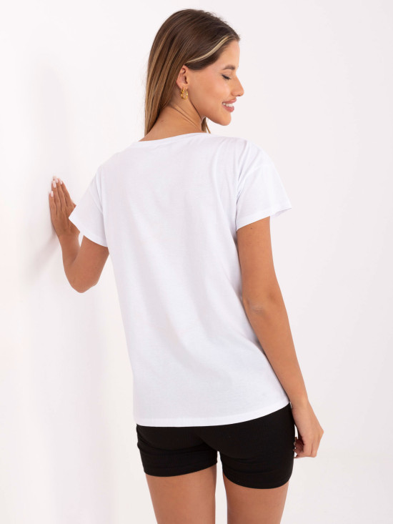 Białe t-shirt z napisem