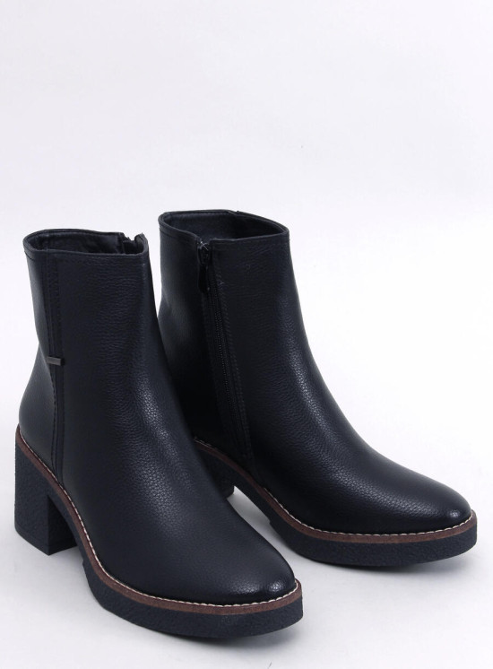 Botki na kauczukowym obcasie black