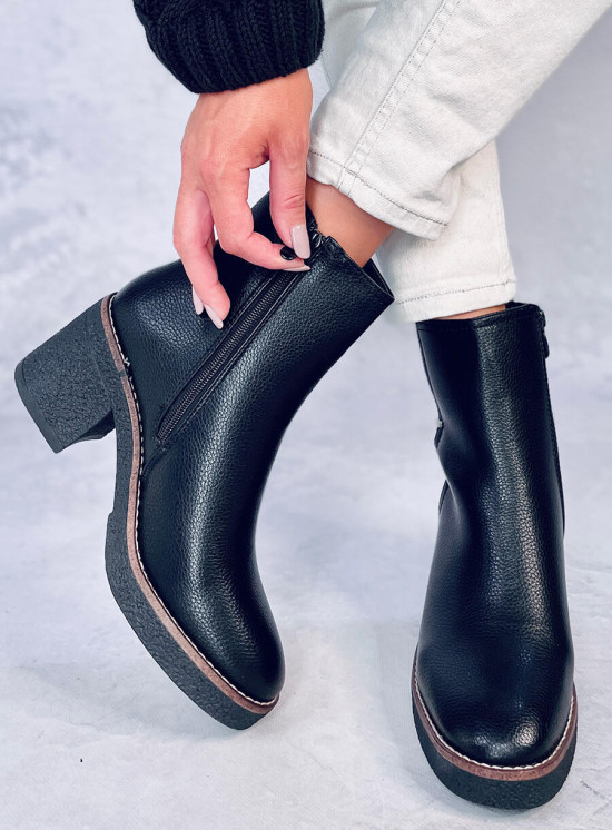 Botki na kauczukowym obcasie black