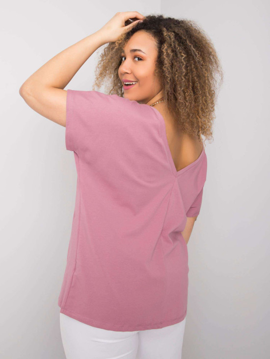 Różowe plus size t-shirt z bawełny