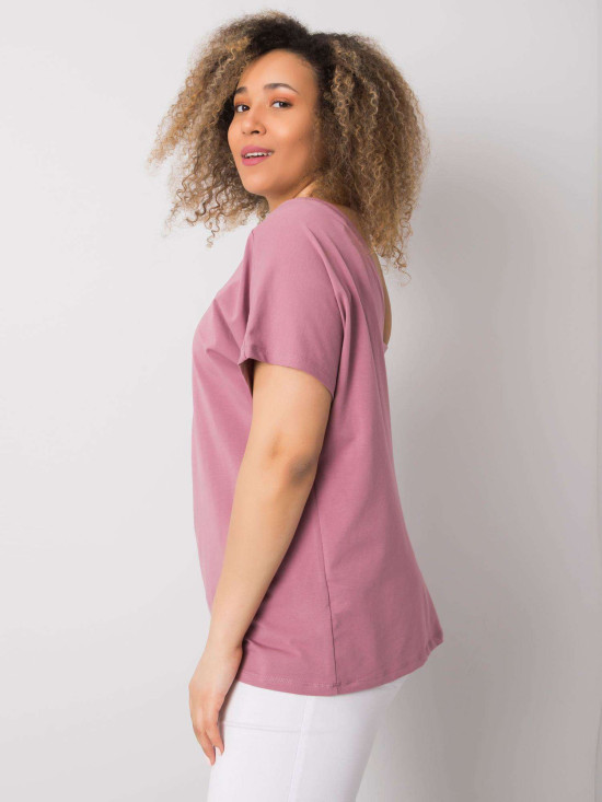 Różowe plus size t-shirt z bawełny