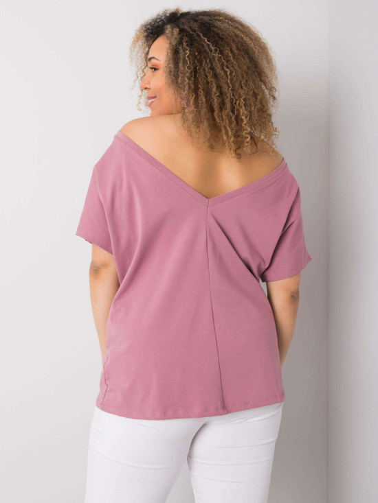 Różowe plus size t-shirt z bawełny