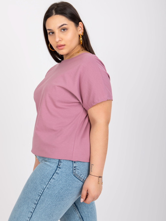 Różowe plus size t-shirt z bawełny