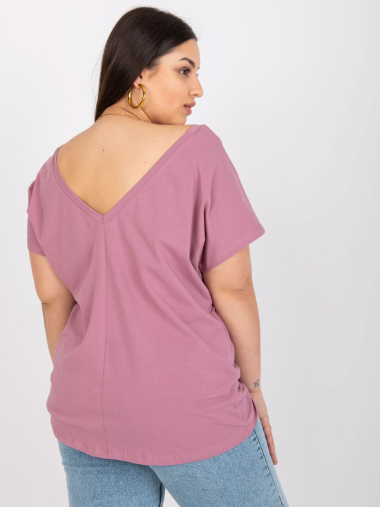 Różowe plus size t-shirt z bawełny