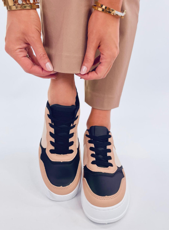 Sneakersy damskie pandy beż/czarny