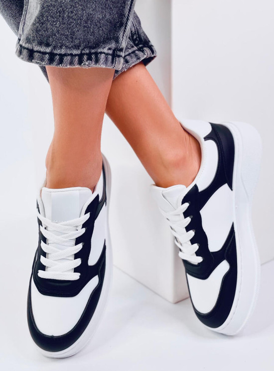 Sneakersy damskie pandy biały/czarny