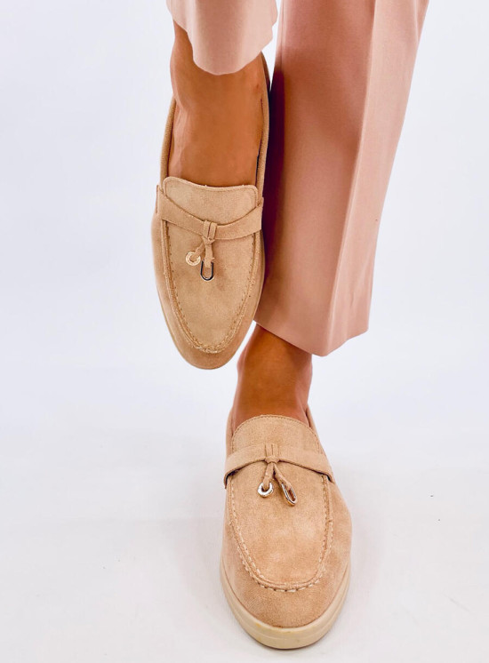 Miękkie mokasyny zamszowe GERDA  BEIGE
