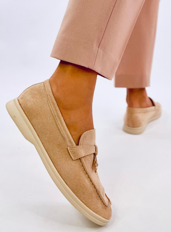 Miękkie mokasyny zamszowe GERDA  BEIGE