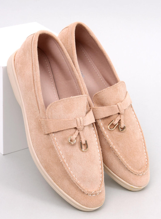 Miękkie mokasyny zamszowe GERDA  BEIGE