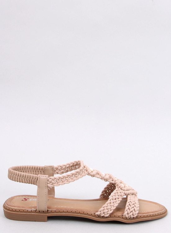 Sandałki sznurkowe boho KHAKI