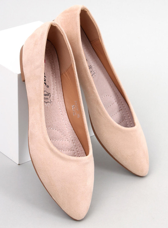Baleriny ze skórzaną wkładką beige