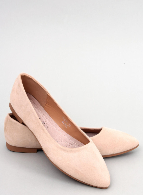 Baleriny ze skórzaną wkładką beige
