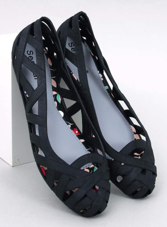 Baleriny meliski ażurowe CHASSA BLACK