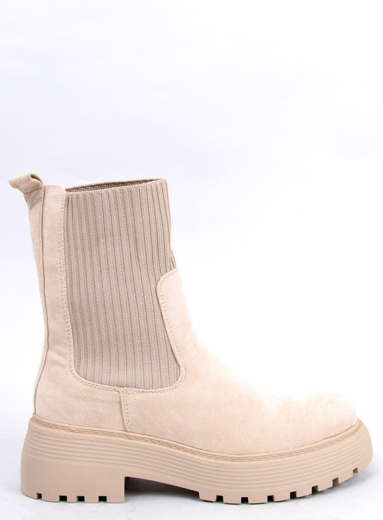 Botki z elastycznym ściągaczem KIRA beige