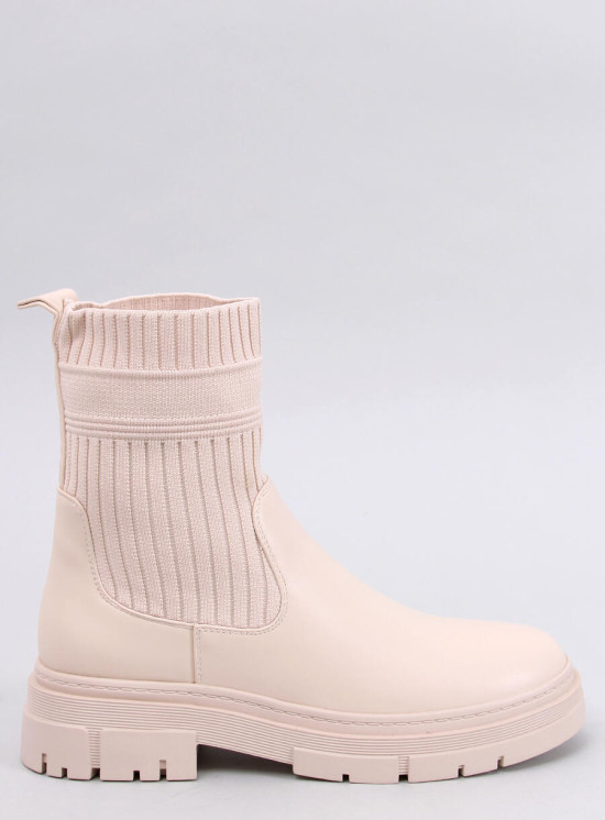 Botki z elastyczną cholewką DEMI BEIGE