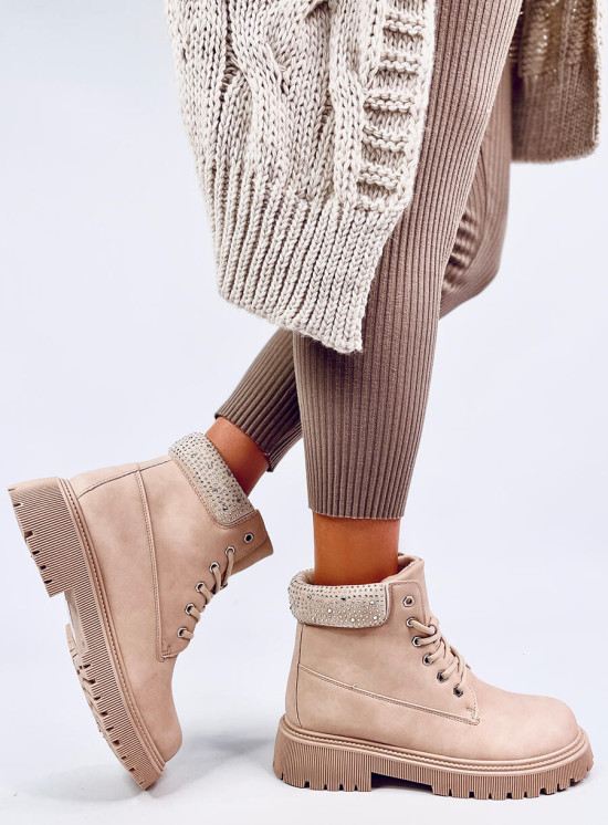 Traperki damskie ocieplane LIA BEIGE