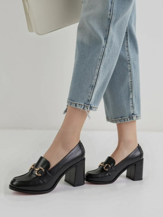 Damskie Mokasyny na Obcasie CASTELLA BLACK