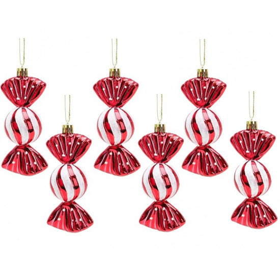 Komplet bombek cukierki na choinkę 6 szt