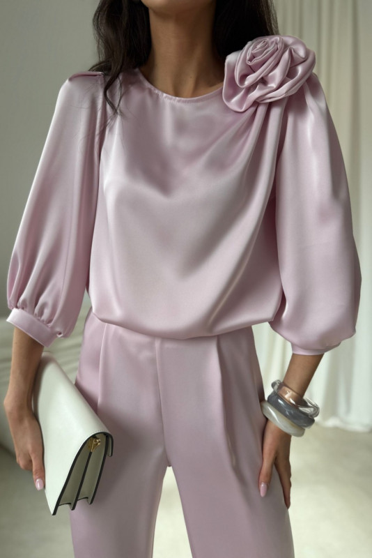 Jasnoróżowe eleganckie spodnie Elsa