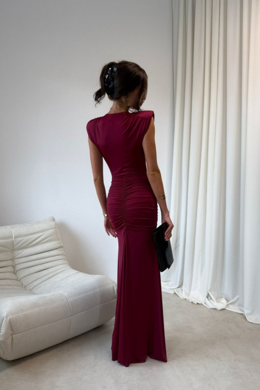 Noelia – bordowa maxi sukienka