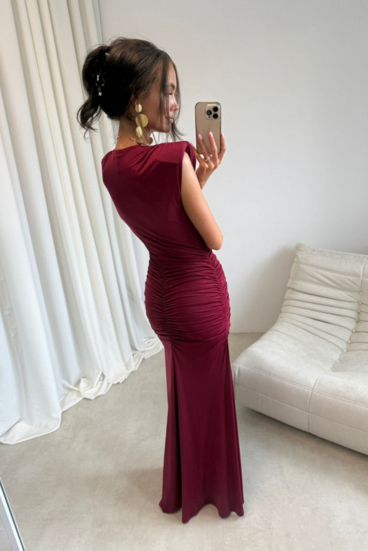 Noelia – bordowa maxi sukienka