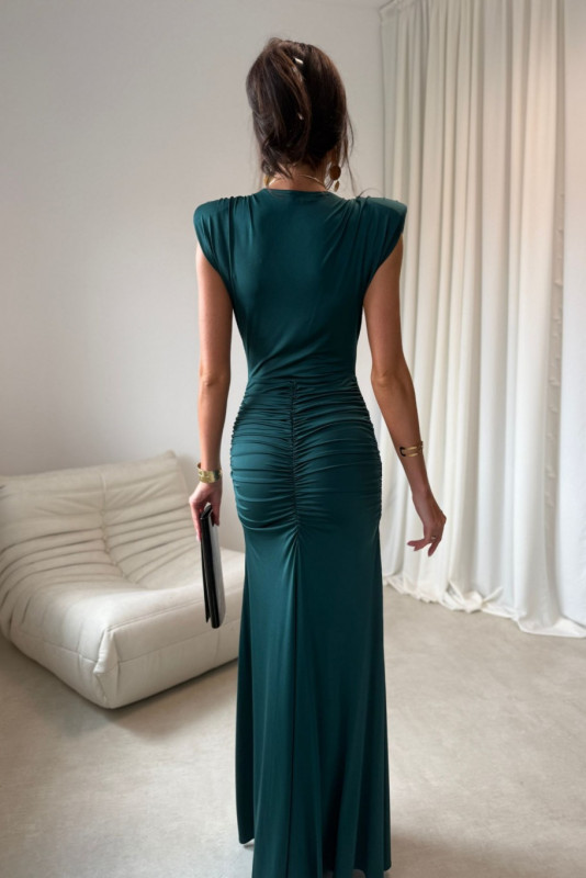 Noelia – maxi sukienka w kolorze butelkowej zieleni