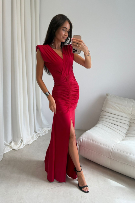 Noelia – maxi sukienka w kolorze czerwonym