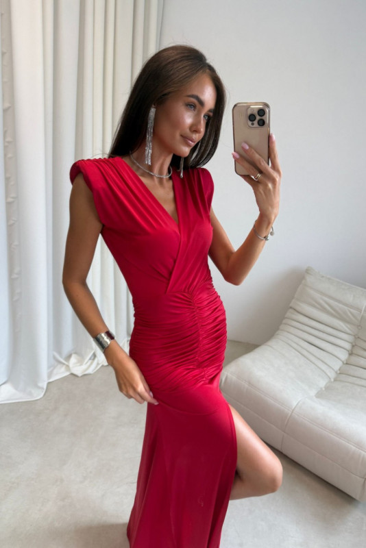 Noelia – maxi sukienka w kolorze czerwonym
