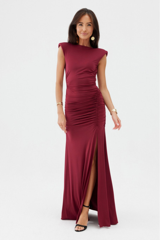 Aurelia – bordowa sukienka maxi