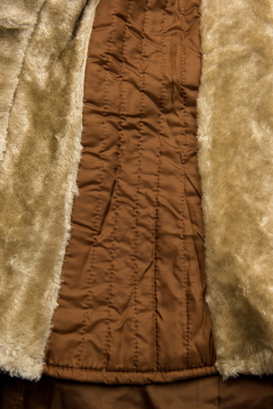 Camel brązowa parka na jesień/zimę z odpinaną podszewką