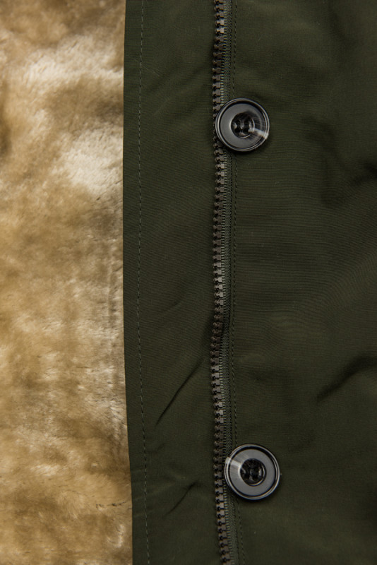 Khaki parka na jesień/zimę z odpinaną podszewką