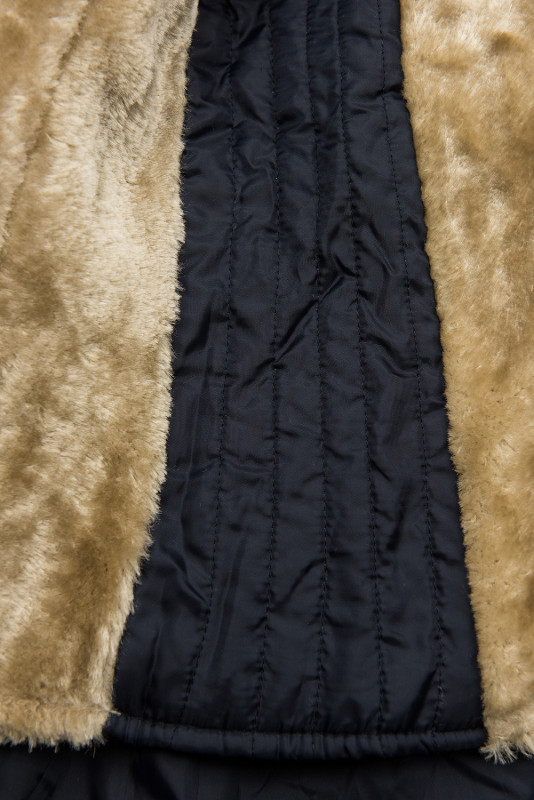 Granatowa parka na jesień/zimę z odpinaną podszewką