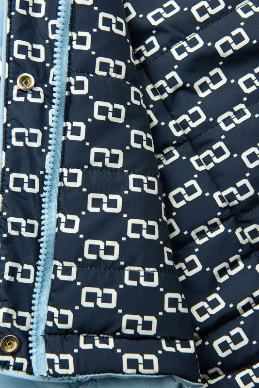 Dwustronna parka przejściowa babyblue/granatowa