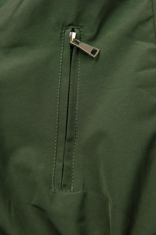Przejściowa wzorzysta dwustronna parka khaki