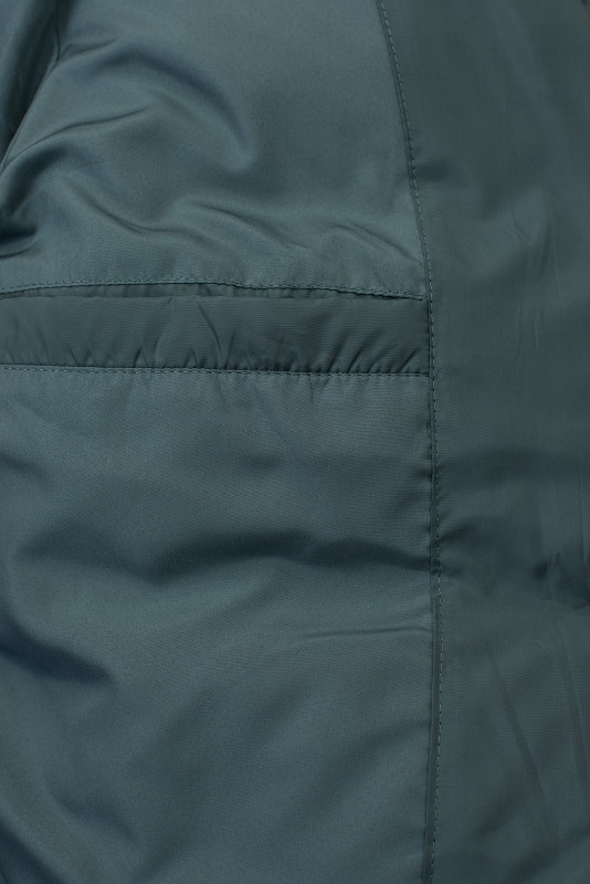 Szara długa kurtka zimowa z futerkiem