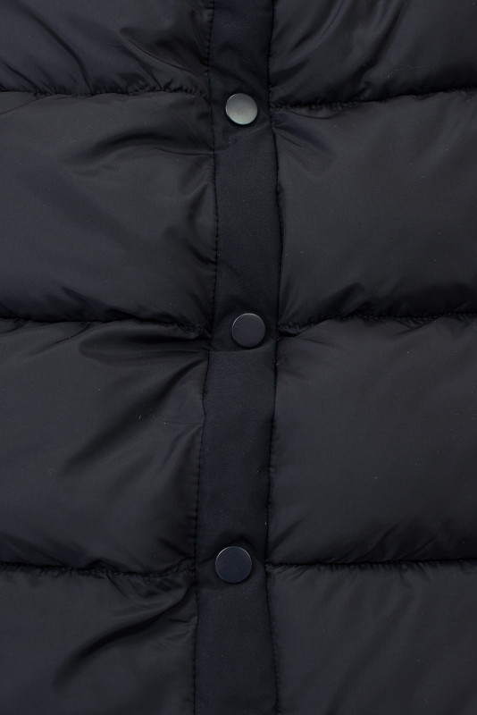 Szara długa kurtka zimowa z futerkiem