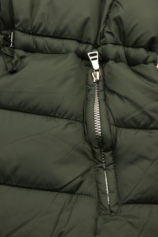 Khaki/zielona dwustronna zimowa parka