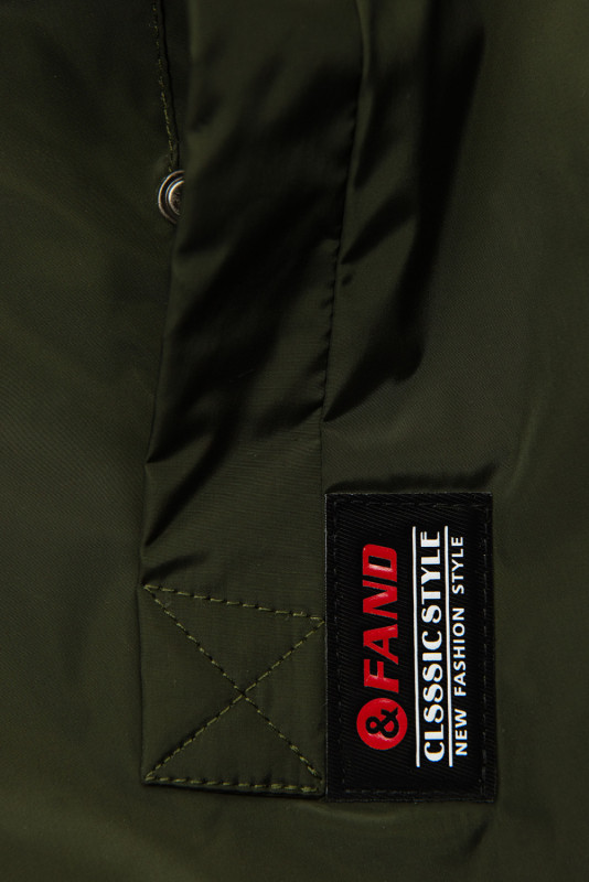 Khaki długi płaszcz/parka