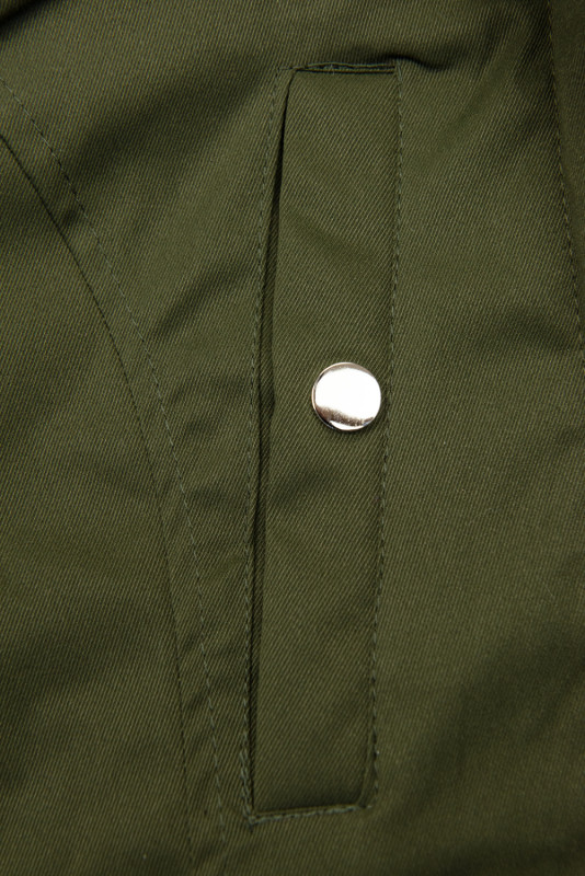 Khaki parka z odpinaną podszewką i futerkiem