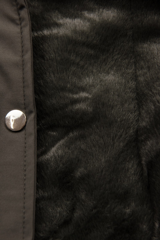 Khaki parka dziecięca z futerkiem