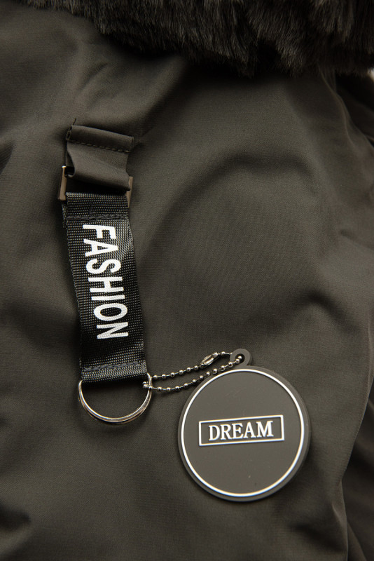 Khaki parka dziecięca z futerkiem