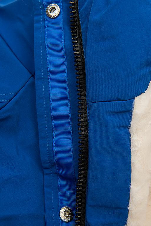 Ocieplana parka kobaltowa/ecru