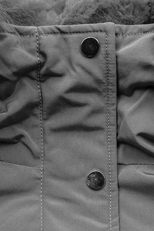 Szara ocieplana parka zimowa